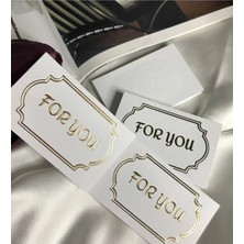 Bisaccia Gold Renk Parlayan Kabartmalı For You Kart Mesaj Kartı 8x5 cm - 15 Adet