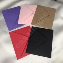 Bisaccia Karışık Renkli Minik Mesaj Zarfı Mixed Color Envelope Küçük Zarf 7X9CM - 10 Adet