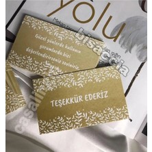 Bisaccia 20 Adet- Çift Taraflı Teşekkür Ederiz Kartı Kraft Renk Mini Kart Thank You Card 8x5 cm