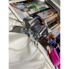 Casalinghi 4 Adet - 3 cm (30MM)- Metalik Gümüş Renk Çekmeli Silver Fiyonk Süs Hediye Paketi Süsleme