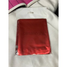 Bisaccia 10LU- 15X25 cm Parlak Kırmızı Kalın Hediye Paketi Metalize Shiny Red Gift Poşet Bantlı