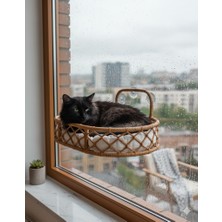 Missidea Vantuzlu Kedi Cam Yatağı Hamak – Kahverengi