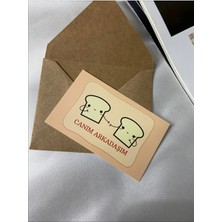 Casalinghi Canım Arkadaşım Yazılı Kart Tek Taraflı Mesaj Kartı 8x5 cm - 20 Adet