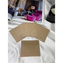 Bisaccia 5 Adet - Sevimli Küçük Mesaj Zarfı Kraft Renk Seçenekli - 7x9 cm