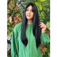 Aura Peruk Gözde Renk Tonu Olan Siyah Perçemli Düz Özel Vip Modelimiz