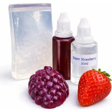 Organik Hekim 1 kg Şeffaf Sabun Bazı + 30 ml Kırmızı Sabun Boyası + 30 ml Çilek Esansı Sabun Yapım Seti