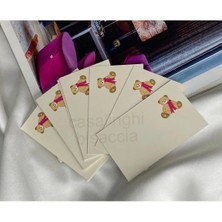 Casalinghi Sevimli Ayıcık Not Kartı Cute Bear Greeting Card Tebrik Kartı İşletme Tek Taraflı Kart 8x5 cm - 20 Adet