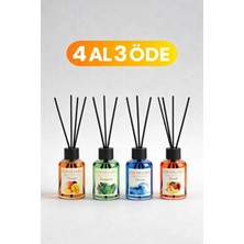 4'lü 50ML Çubuklu Oda Kokusu Seti(Mango,tropical,ocean,peach)