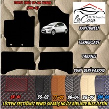 Toyota Yaris XP-130 Hybrıd (2013-19)UYUMLU Lacasa Automotive Kapitoneli-Suni Deri-Silikon Topukluklu Paspas