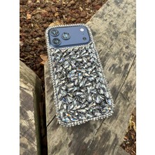 Madam Case Iphone 17 Pro Max Siyah Renk Full Gerçek Taşlı Luxury Kılıf