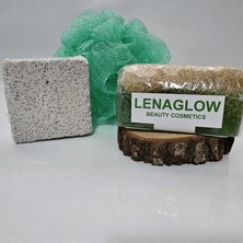 Lenaglow Zeytinyağı Özlü Kabak Lifi Sabun Topuk Taşı Ponza Taşı Banyo Lif Üçlü Duş Seti