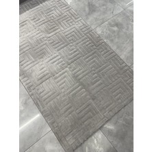 Merinos Halı Merinos Rölyef Halı Çeşme Gri Kaymaz Taban Yolluk Makinede Yıkanabilir Halı