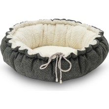 Snmswrld Pet Comfort Sunflower Çift Taraflı Koyu Yeşil/ekru Kedi ve Köpek Yatağı 60CM