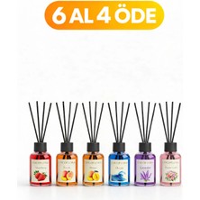 6'lı 50ML Çubuklu Oda Kokusu Seti(Strawberry,flower Garden,ocean,mango,peach,lavanta)