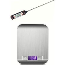 Usin 5 Kg/1gr Mutfak Tartısı Terazisi + Et Süt Mama Yoğurt Çorba Mayalama Gıda Yemek Termometresi