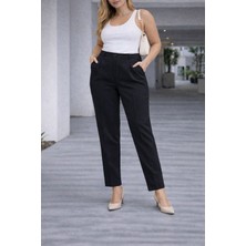 Zg Fashion Kadın Siyah Çift Cepli Kumaş Pantolon
