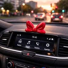 MisterionStudio Kırmızı Fiyonk Torpido Süsü Araba Süsü - Araç Içi Aksesuar Dekoratif Fiyonk - Oto Aksesuarı