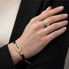 Banum Luxury Çelik ve Kauçuk Tasarim Yüzük ve Bileklik Seti