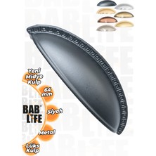 Bablife Yeni Midye 64MM Siyah Tas Sandal Çanak Lüks Modern Çekmece Dolap Vestiyer Mobilya Kulpları