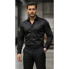 paris store Erkek Saten Klasik Gömlek