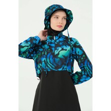 Tesse Alfasa Crop Görünümlü Şapkalı Tesettür Mayo