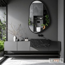 Lumora Mirror Design Nelyos Siyah Boyalı Mdf Çerçeveli Dekoratif Ayna