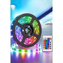 Esranın Dünyası 5 Metre Şerit LED Rgb Işıklı Kumandalı Güç Adaptörü Her Ortama Uygun STKN34-ESRDNS