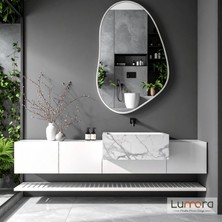 Lumora Mirror Design Nelyos Beyaz Boyalı Mdf Çerçeveli Dekoratif Ayna
