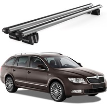 Today Auto Pençe Skoda Superb Wagon (2015 ve Sonrası) Uyumlu Gri Ara Atkı Port Bagaj Tavan Barı