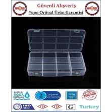 Gross AVM Organizer Kutusu - 12 Gözlü  - Vida, Dubel, Takı, Boncuk Saklama Kutusu - 20x10x3cm