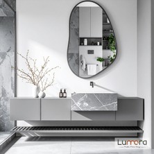 Lumora Mirror Design Nelyos Antrasit Boyalı Mdf Çerçeveli Dekoratif Ayna