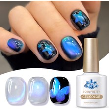Born Pretty Auroras Cat Magnetic Gel-Blue Tears/mavi Parıltı Kedi Gözü Kalıcı OJE-10ML