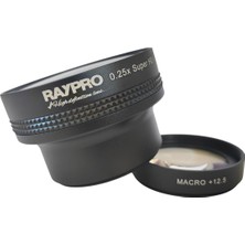 Raypro Panasonic G Vario 14-45 mm Uyumlu 52MM 0.25X Balıkgözü Fisheye + Makro Lens