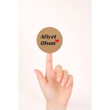 Woisco 300 Adet Afiyet Olsun Etiket Kraft Sticker, (4X4CM) Paketleme Etiketi T.no:05