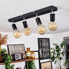 Riolight Modern1 Siyah1 4XE27 Mafsallı Hareketli Başlık(Glop Ampul Hariç) Metal Spot Avize