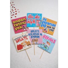 Bi Tutam Mutluluk Sevgi Temalı Konuşma Balonları 6 Adet