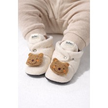 Pufien Pandufu, Peluş Oyuncaklı Bebek Ev Ayakkabısı, Kaydırmaz Tabanlı, 100% Pamuk Astarlı
