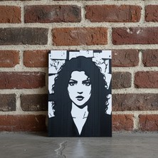 Riva Self Modern Pop-Art Portre 3D Dekoratif Tablo - Siyah & Beyaz Sanat Panosu