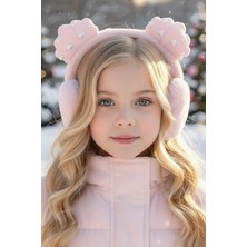 Caş Dekorasyon Pembe Renk Midye Figür Incili Peluş Kulaklık