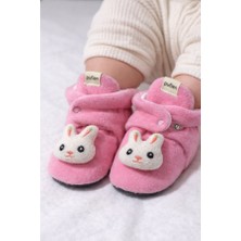 Pufien Pandufu, Peluş Oyuncaklı Bebek Ev Ayakkabısı, Kaydırmaz Tabanlı, 100% Pamuk Astarlı