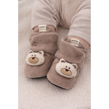 Pufien Pandufu, Peluş Oyuncaklı Bebek Ev Ayakkabısı, Kaydırmaz Tabanlı, 100% Pamuk Astarlı