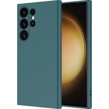 Paladyum Case Samsung Galaxy S26 Ultra Uyumlu Içi Kadife Koyu Yeşil Lansman Silikon Kılıf