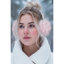 Caş Dekorasyon Pembe Renk Simli Peluş Kulaklık