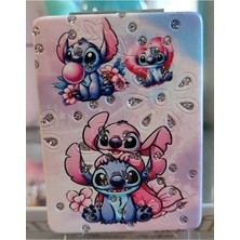 Ada Çanta Kırtasiye Stitch Figürlü Katlanabilir Taşlı Cep Aynası AD3021008