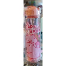 Ada Çanta Kırtasiye Capybara Figürlü Plastik Uzun Matara Pipetli 600 ml AD41065