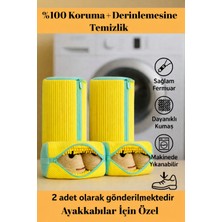 2 Adet Çamaşır Makinesi Ayakkabı Yıkama Çantası – Koruyucu, Fermuarlı, Tekrar Kullanılabilir