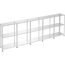Raffar Galvaniz 3 Katlı 5li Birleşik Arşiv Raf Sistemi - Çelik Raf - Metal Raf
