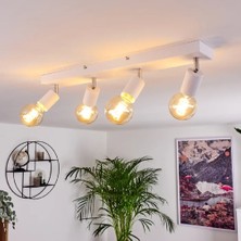 Riolight Modern1 Beyaz1 4XE27 Mafsallı Hareketli Başlık(Glop Ampul Hariç) Metal Spot Avize