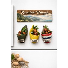 Seymen Bıçakçılık Karadeniz Hatırası 3’lü Buzdolabı Magnet Seti – Fındık Sepet Model