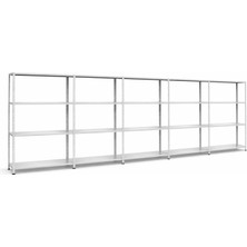 Raffar Galvaniz 4 Katlı 5li Birleşik Arşiv Raf Sistemi - Çelik Raf - Metal Raf